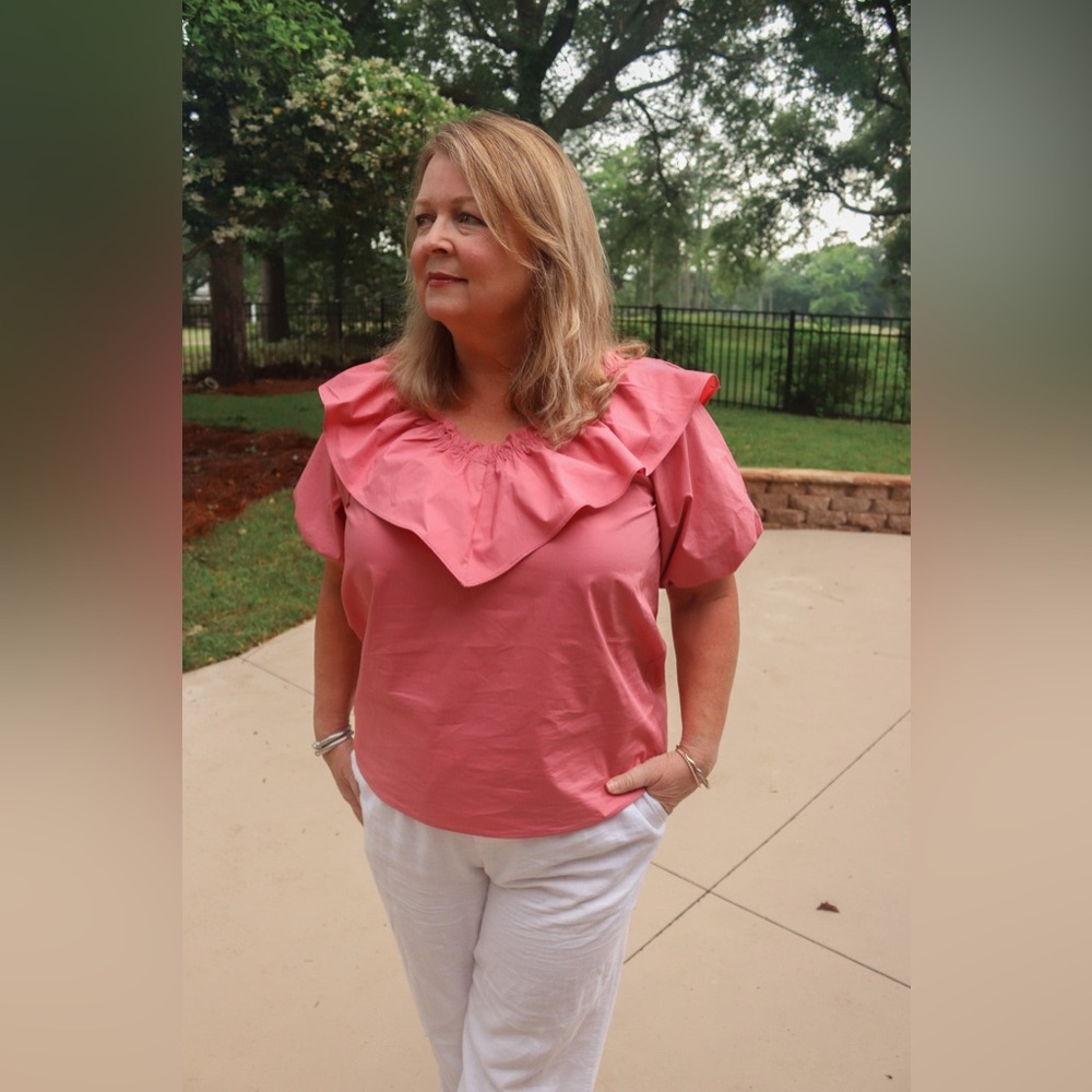 V-Neck Ruffle Top - Picture 2 of 4